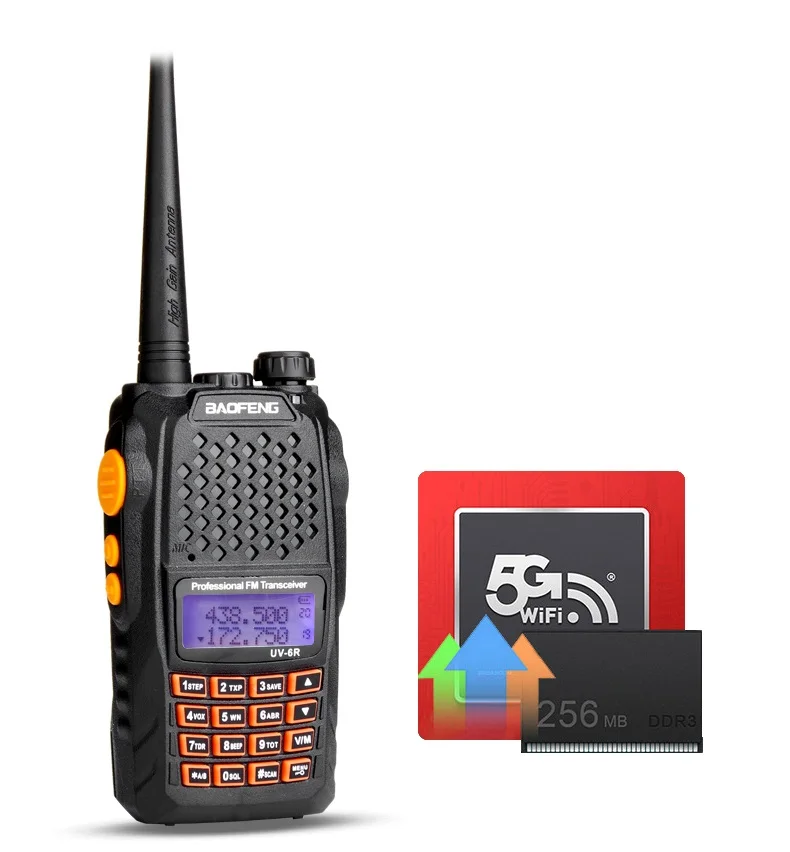 2 шт. Baofeng UV-6R рация двухстороннее радио двухдиапазонный УКВ для CB радиостанции Профессиональный двухчастотный беспроводной