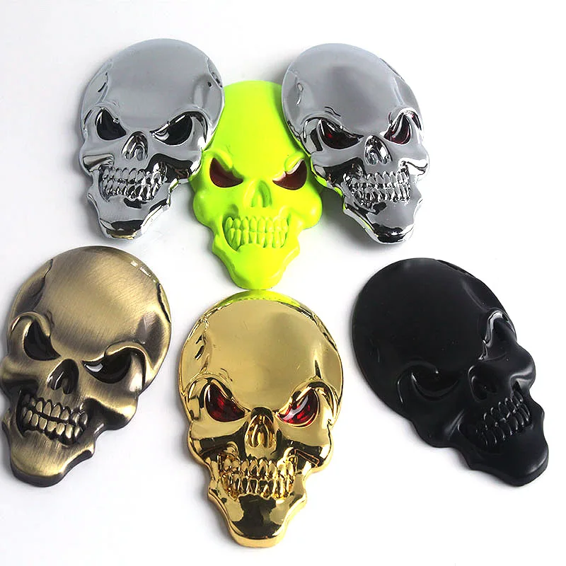 High Quality Skull Bone Car Motorcycle Auto Chrome Silver 3D Metal Emblem Badge Decal Sticker | Автомобили и мотоциклы