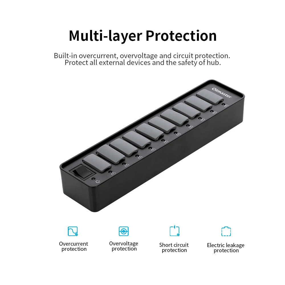OImaster 10 портов USB 3 0 концентратор Быстрая зарядка 5 Гбит/с высокоскоростная док
