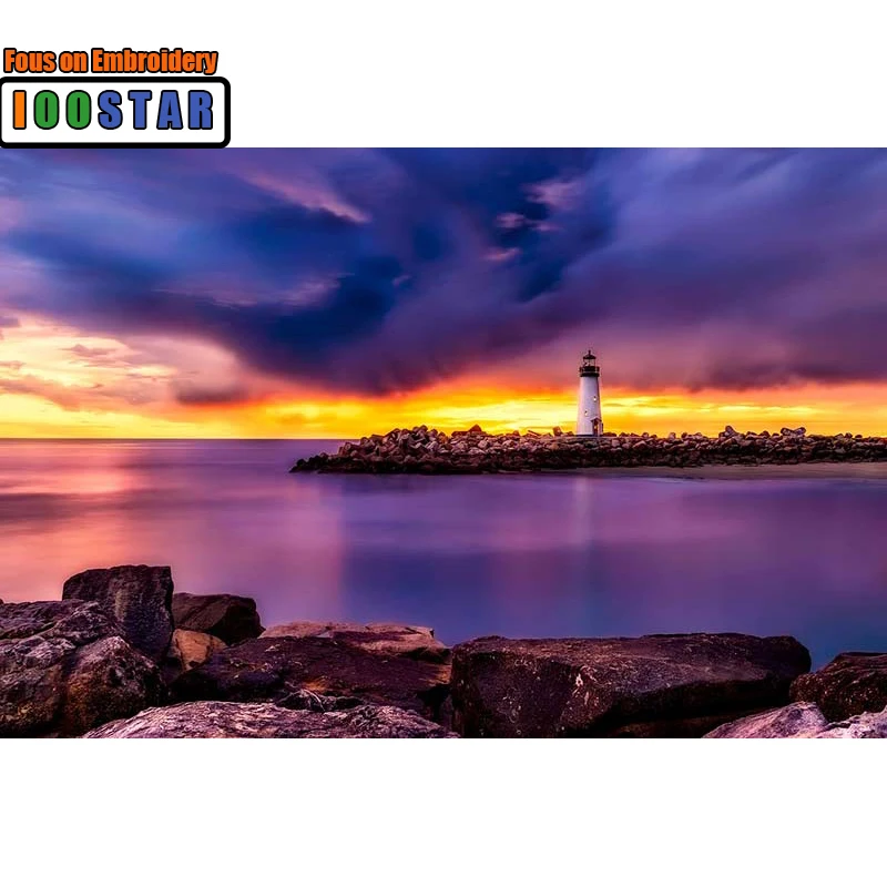 

5D DIY Полная квадратная Алмазная вышивка крестиком на рисунке, "Santa Cruz Маяк" 3D Алмазная вышивка Стразы мозаичный Декор для дома подарок