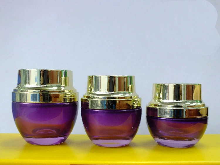 50 Г фиолетовый крем jar пластиковую банку с золотой крышкой для ночной