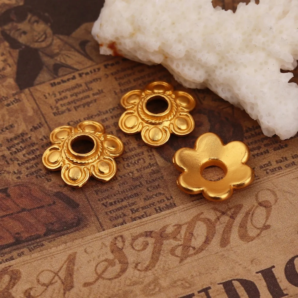 DoreenBeads Zinc Based Alloy Beads Caps Flower Matt Gold Jewelry Findings(Fit Size: 16mm Dia.) 15mm x 14mm( 4/8&quot) 10 PCs | Украшения и