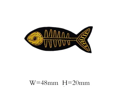fish DIY Новые высококачественные 3D вышитые вручную значки морские животные/акула/рыба/Омар повязка аппликация для пальто брюки сумка брошь - Цвет: fish