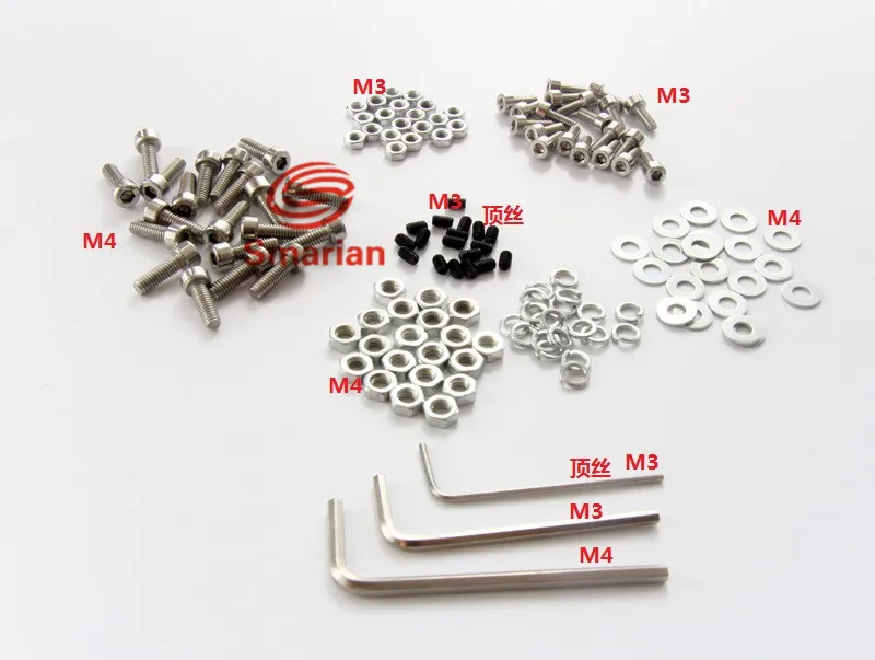 Набор винтов smarian M3 M4, прокладка, гайка для батута, внутренний шестигранный гаечный ключ для самостоятельной сборки, игрушка, робот, танк, автомобиль, шасси, Роботизированная модель