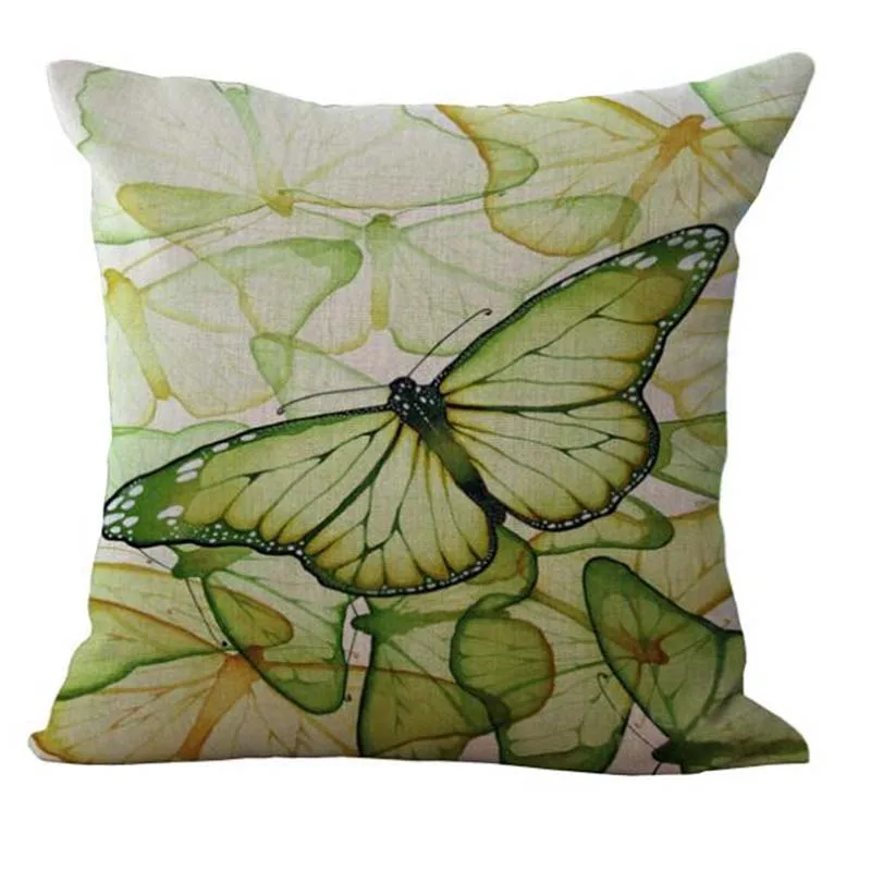 Модные чехлы для подушек с бабочками наволочки из хлопка и льна дивана
