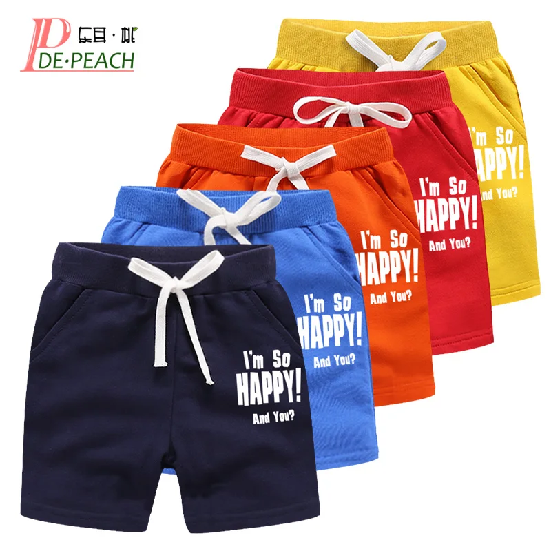 DE PEACH New Summer Baby Boy Girs Casual Shorts Children's Cotton Sports Boys Beach Kids Clothes Motion Pants 2-12Y |