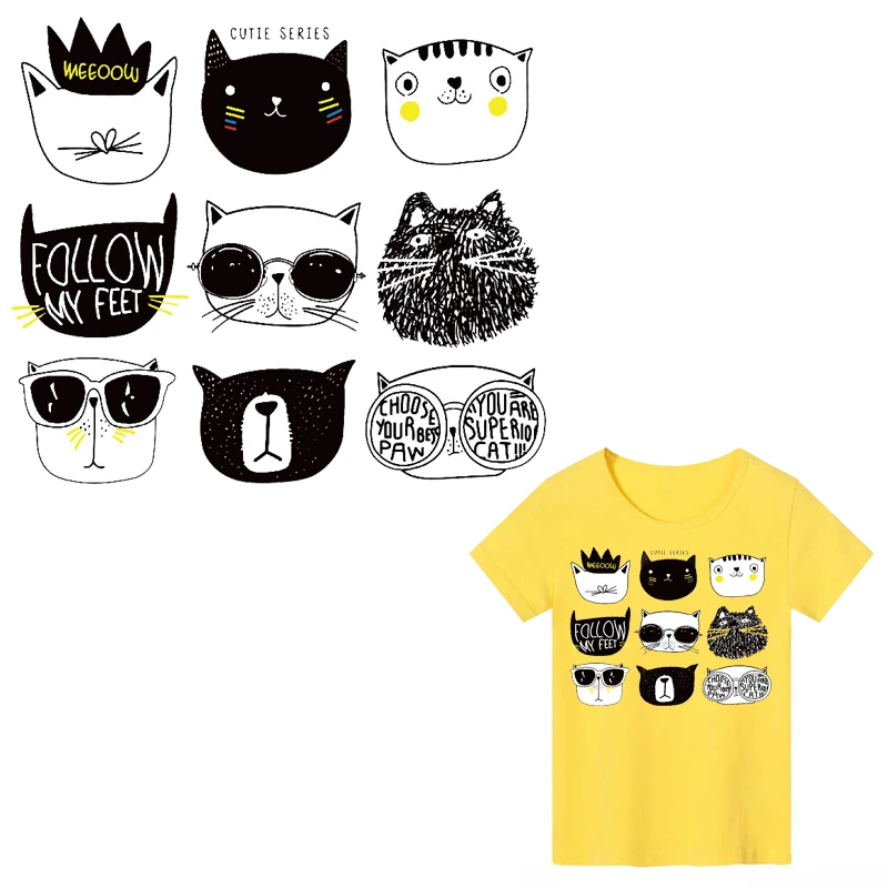 Набор нашивок для одежды милые животные большая кошка одежда Декор значки