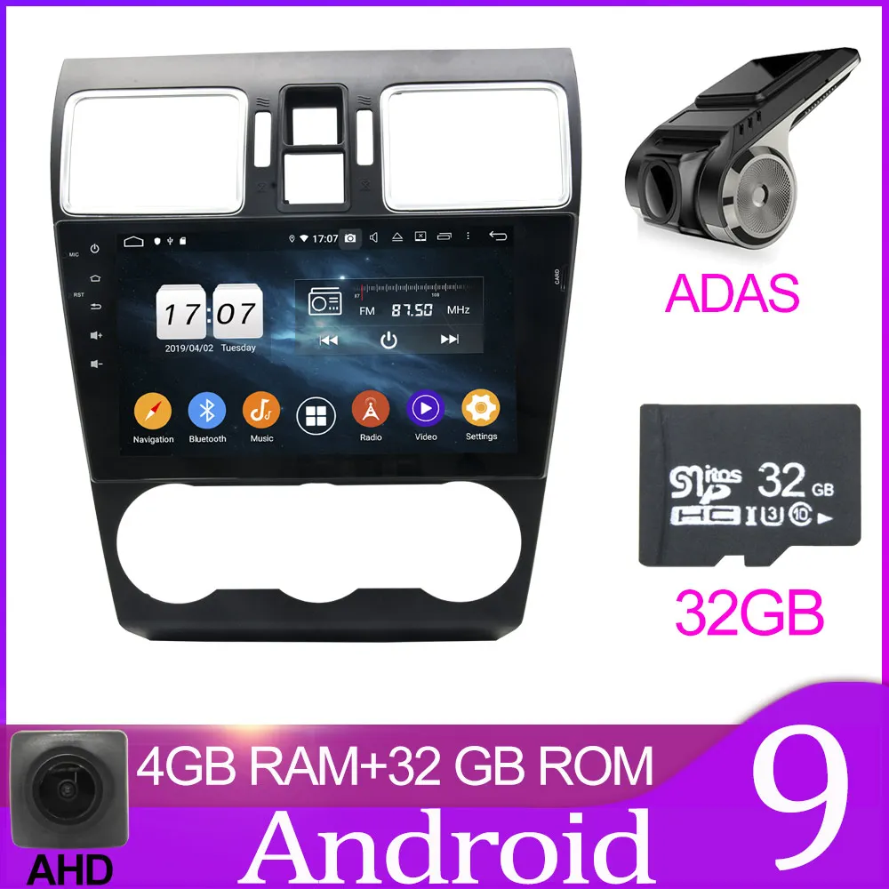 32GB With ADAS Owtosin автомобильный Радио Мультимедиа Видео плеер навигация gps Android 9,0 для Subaru Forester/Subaru XV WRX автомобиль - Цвет: 32GB With ADAS