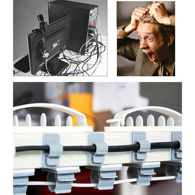 10 шт./пакет самоклеящаяся Пряжка провод для кабеля пластиковые зажимы стяжки