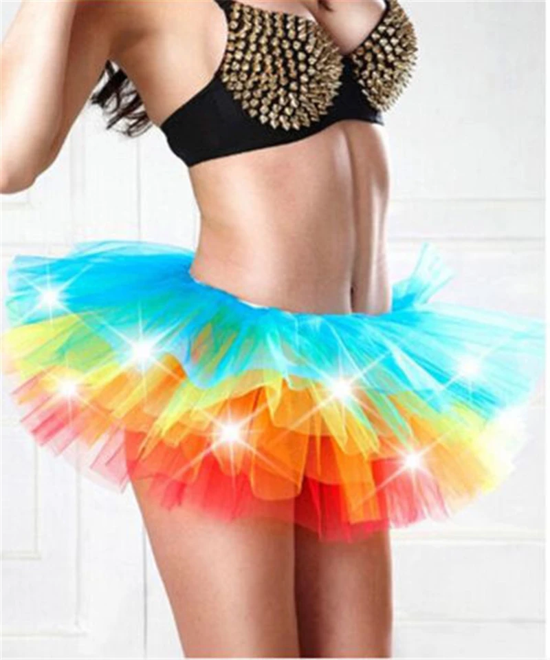 HIRIGIN Newest LED Light Up Tulle Tutu Skirts Fancy Hen Party Halloween Costume Players | Женская одежда