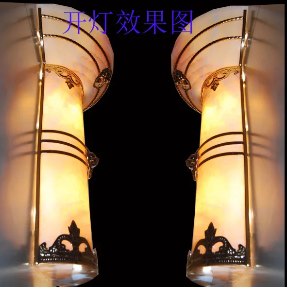 Modern living room wall lights garden bedroom light marble facades of decorative lighting door at midnight |