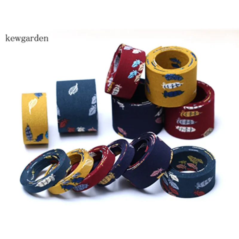 Kewgarden 25 мм 2 5 см печатные листья хлопчатобумажные многослойные тканевые ленты DIY