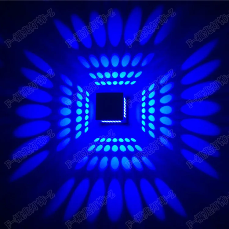 Квадратный 3W светодиодный настенный светильник 110 240V для спальни бара KTV Домашний