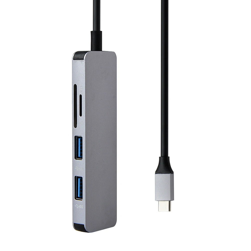 Алюминий 5 в 1 USB-C USB C концентратор тип-c до 4K HDMI 2 порта USB 3,0 концентратор SD/TF кард-ридер для type C концентратор адаптер