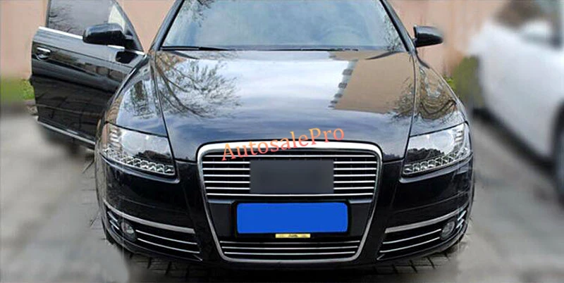 DIY хром передних противотуманных фар + центральный решетка сетка в полоску