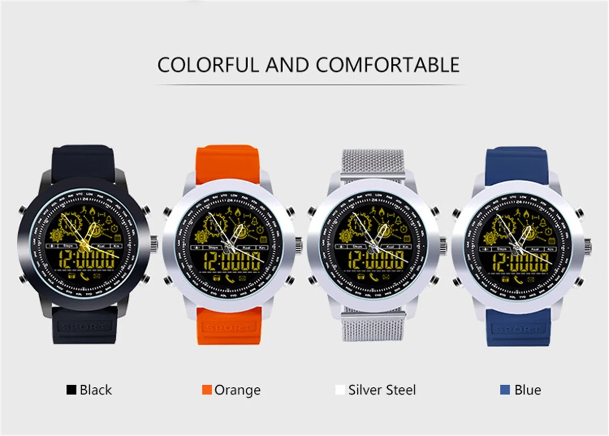 696 DX18 Waterproof GPS Multifunction Smart Watch 1.21 FSTN LCD Heart Rate Monitoring Sleep Monitoring Swim Sport Smart Bracelet