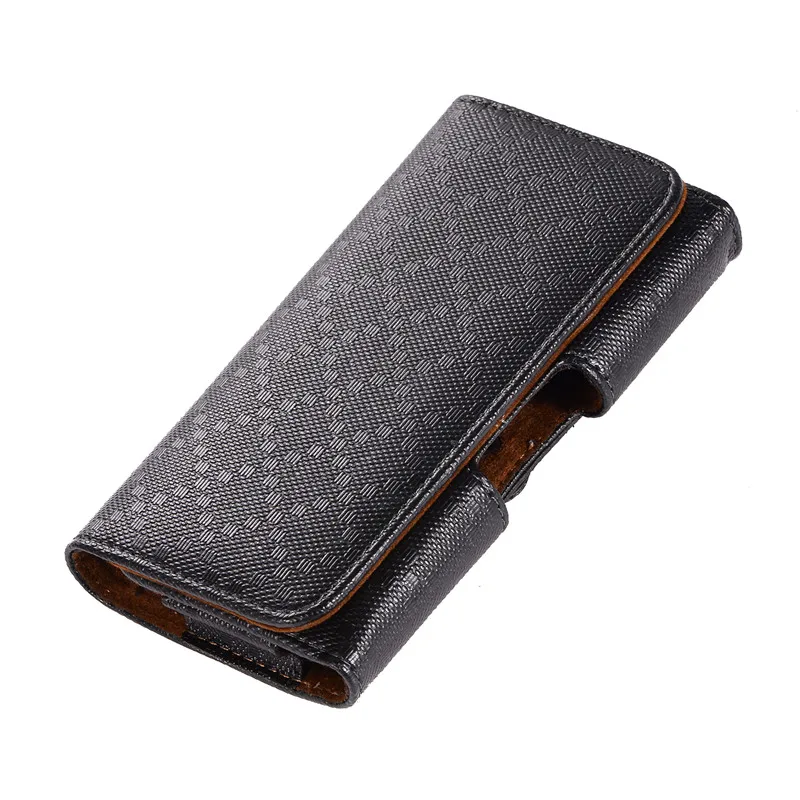 Черный CHEZVOUS PU Leather Pouch Horizontal Belt Clip Case for iPhone 7 8 6 plus 5s Universal Phone Case Waist Bag for Samsung S8 S9 - Цвет: Черный