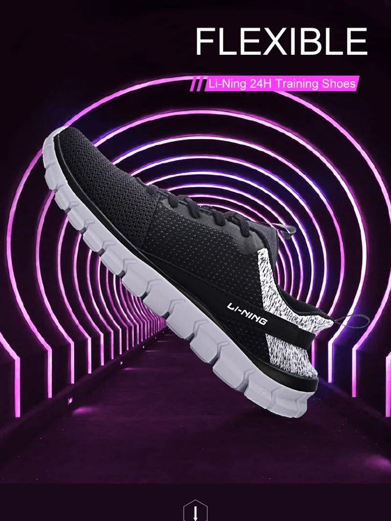 Li-Ning/женская спортивная обувь для быстрого тренировок, 24 часа, с подкладкой, дышащая спортивная обувь, светильник, кроссовки AFHN026 YXX018