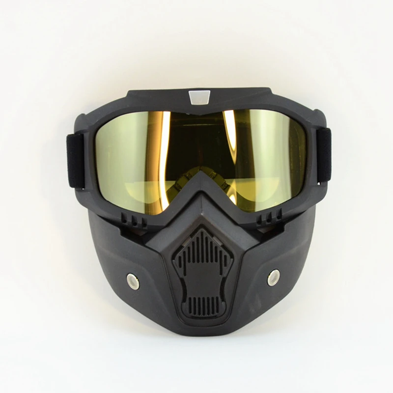 MotoLovee Горячая модульная маска Съемные очки и рот фильтр идеально подходит для открытого лица полушлем для мотоцикла винтажный шлем