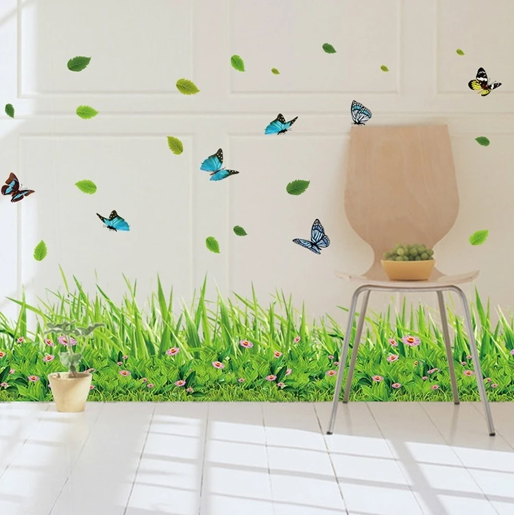 Садовый цветок трава растения наклейки на плинтус и стены Дети номеров домашний