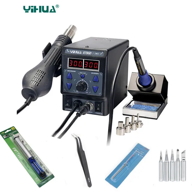 YIHUA 8786D обновление паяльная станция 2 в 1 SMD терморегулятор паяльник 700 Вт BGA