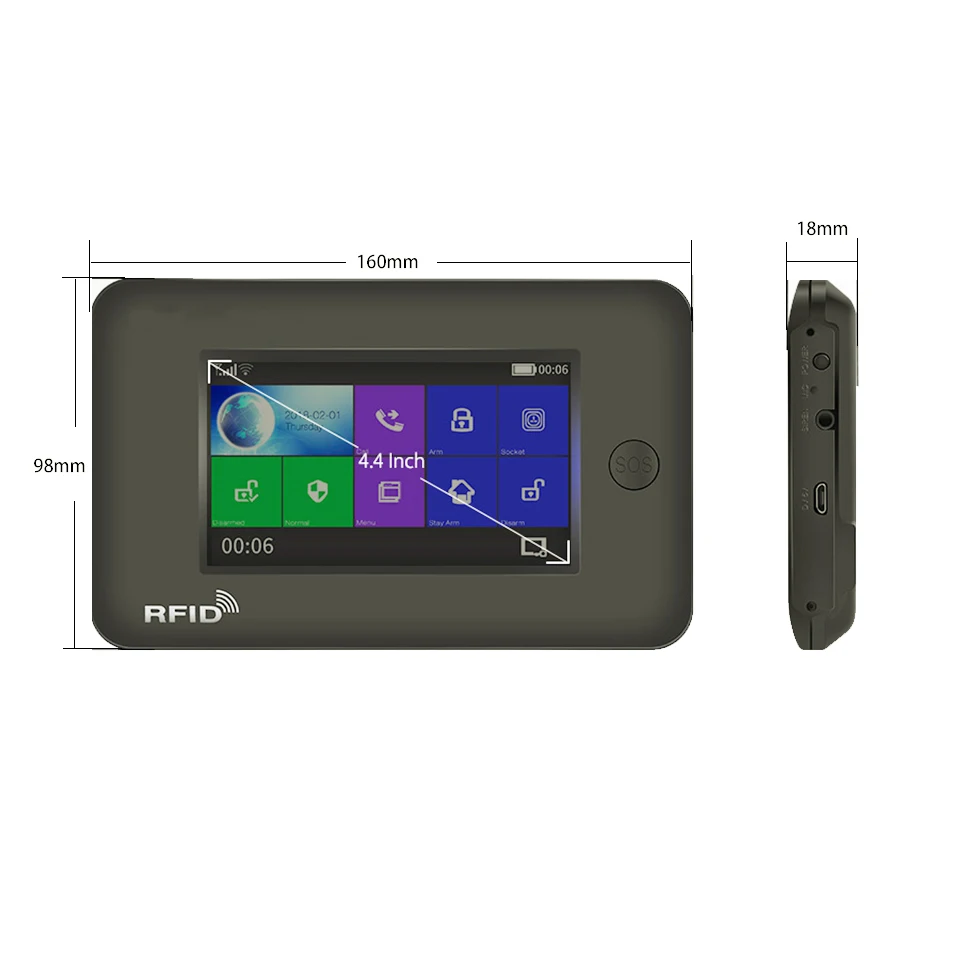 DAYTECH WiFi GSM сигнализация, система безопасности, ЖК-дисплей, цветной сенсорный экран, беспроволочная домашняя система DIY, GSM система, 8 языков, детектор движения, пожарный датчик