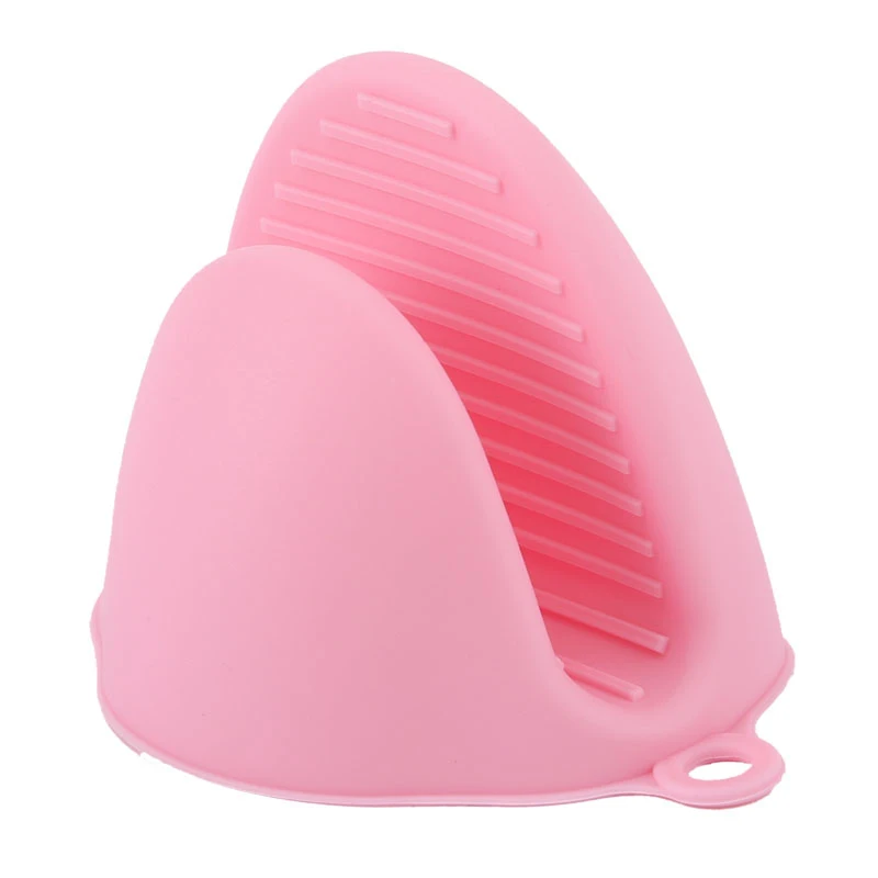 Pink MOSEKO 1 шт. кухонные силиконовые термостойкие Прихватки для готовки в духовке перчатки для выпечки изоляционные антипригарные противоскользящие горшочки держатель для кишков зажим - Цвет: Pink