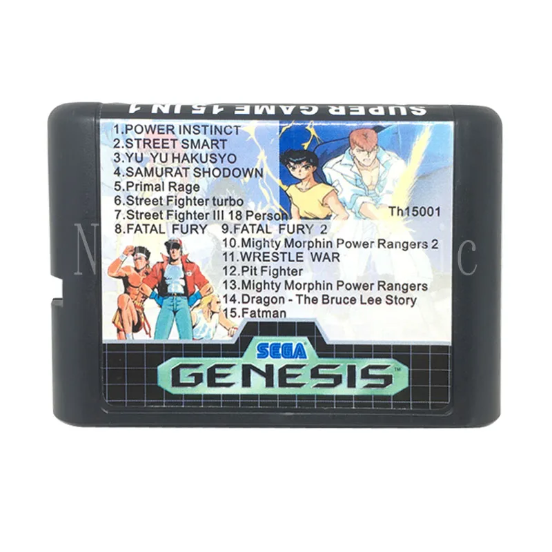Игровой картридж MD 15 в 1 для 16 битной игры с PAC Mania SEGA GENESIS MegaDrive|Картриджи| |