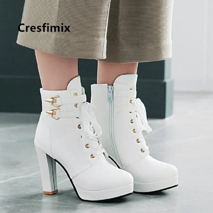 Cresfimix Frauen/женские классические ботинки на высоком каблуке высокого качества Цвет