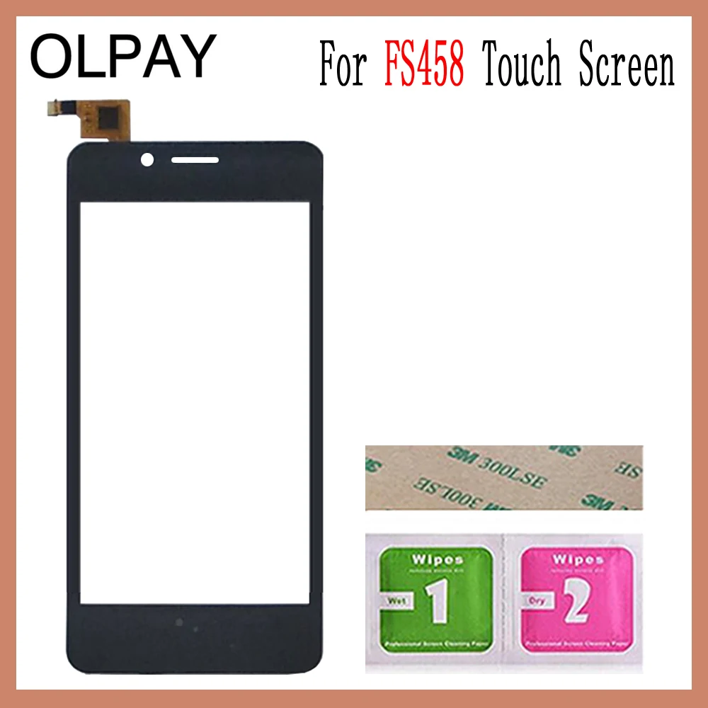 OLPAY 5,0 ''мобильный телефон для Fly FS458 stratus 7 FS 458 сенсорный экран стекло дигитайзер панель объектив сенсор инструменты Бесплатный клей+ салфетки