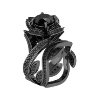 ufooro purpalblackgreebbluered charm flower zircon engagement rings sets for women wedding jewelry anel valentine gift