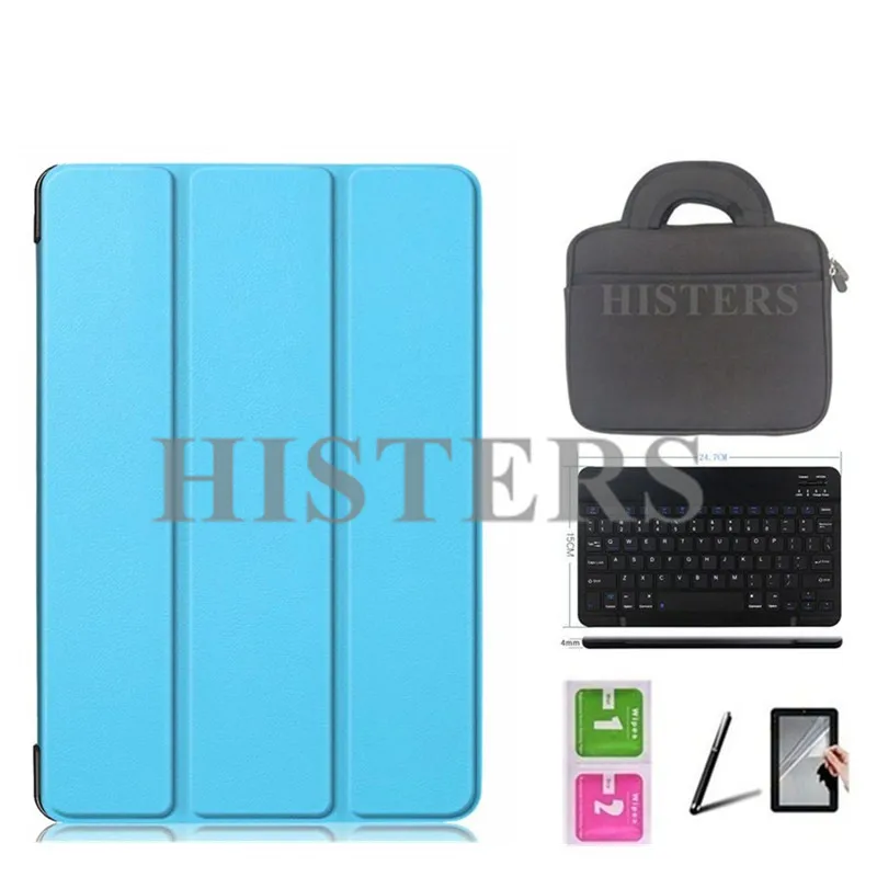 LB-BBK10 6-в-1 Для samsung Galaxy Tab A 10,1 S Pen SM-P580 SM-P585-Printed Smart Cover чехол+ Bluetooth клавиатура+ сумка+ стилус+ Защитная пленка на экран+ влажные салфетки - Цвет: LB-BBK10