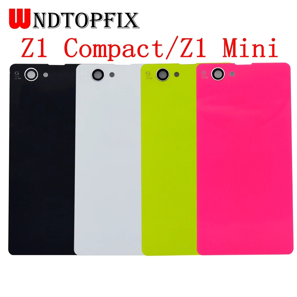 Задняя стеклянная крышка для Sony Z1 Mini задняя батарейного отсека задний корпус