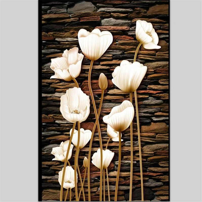 wellyu Custom Wallpaper 3D Retro Yu Mei Man Stone Passed Aisle Hall TV Background Wall Paintings papel de parede 3d wallpaper |