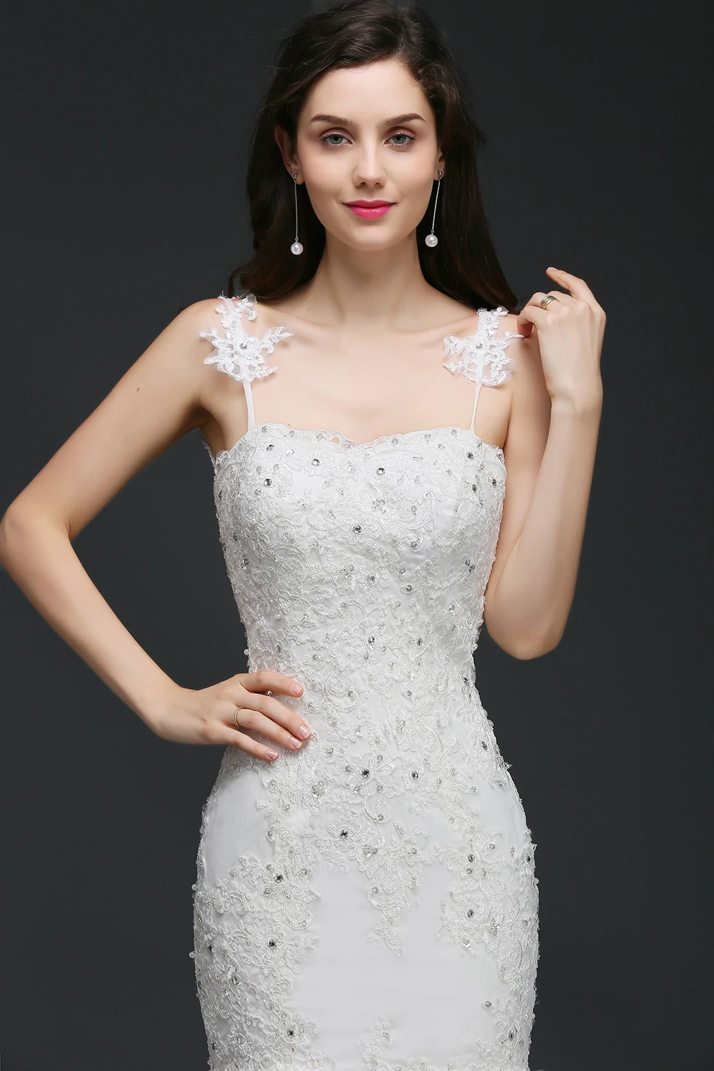 Новинка 2019 г. свадебное платье Русалочки Vestido de Novia кружево Иллюзия сзади