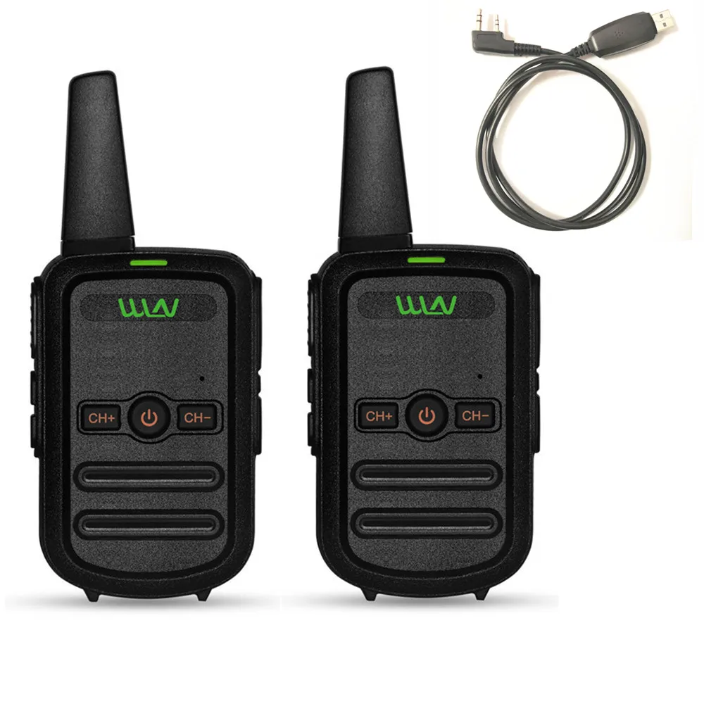 Black add cable 2 шт. WLN KD-C52 мини портативный fm трансивер KD C52 двухстороннее радио Ham HF cb радио рация FRS/GMRS betterthan KD-C51 - Цвет: Black add cable