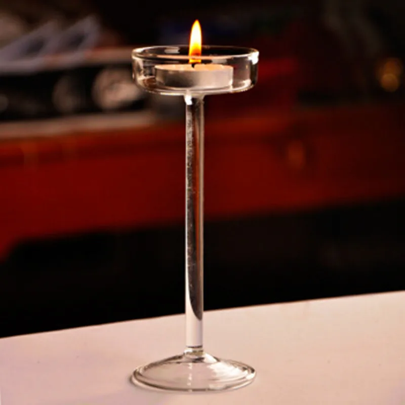 

European Handmade Glass Crystal Tall Candlesticks Home Decoration