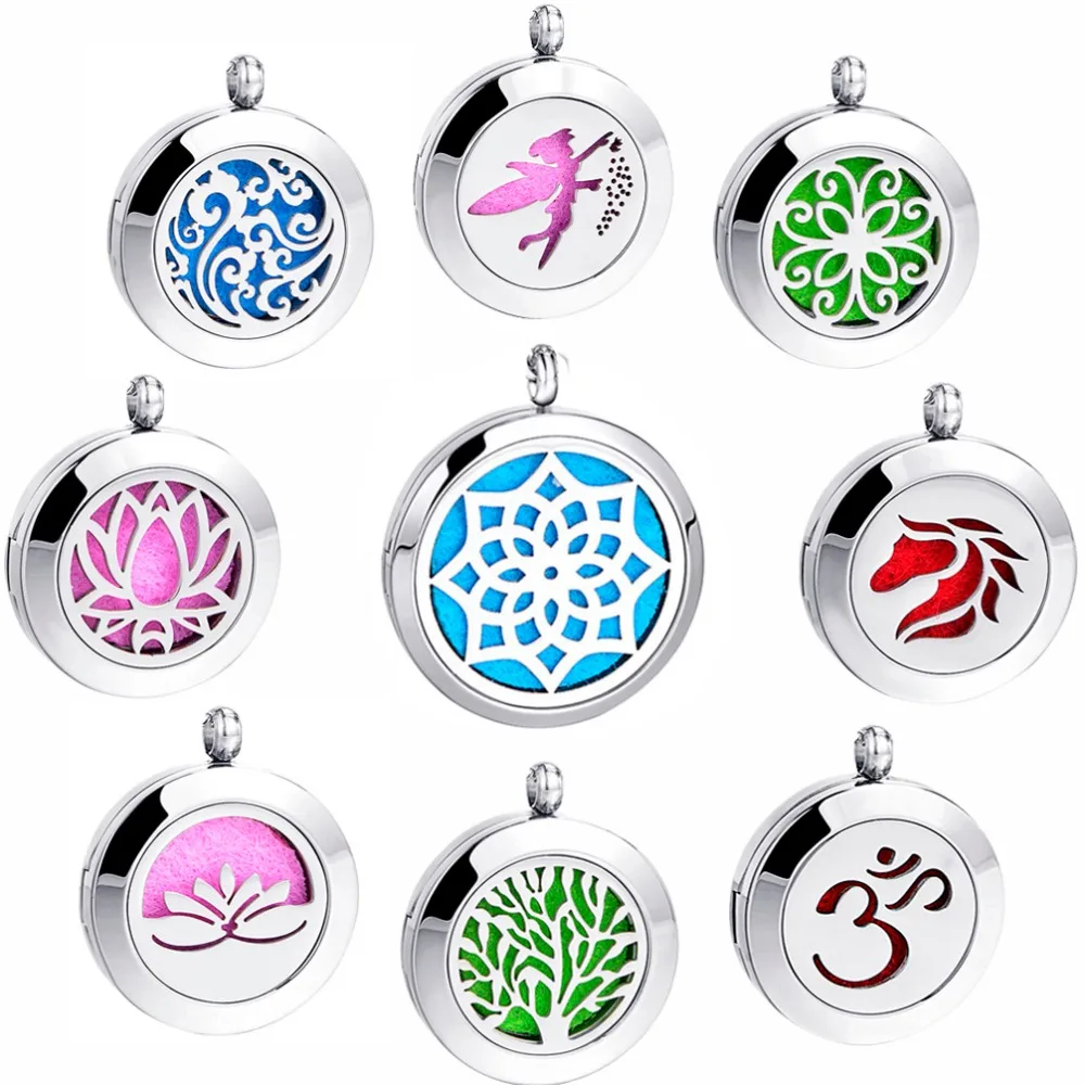 

100% Real 316L Stainless Steel Pendant Photo Locket Dream Catcher Perfume Necklace Aromatherapy Essential Oil Diffuser Locket