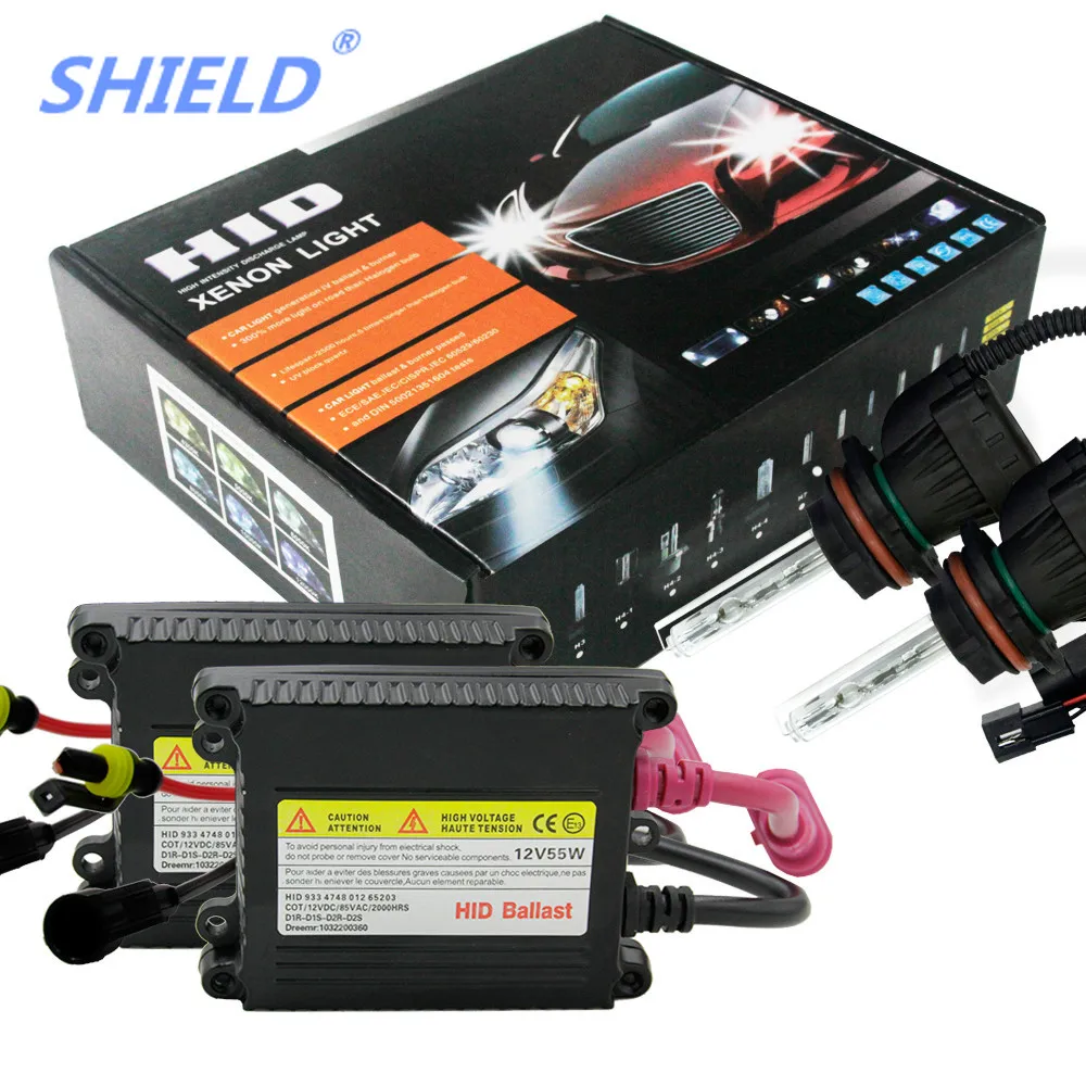 SHIELD HID конверсионный комплект Ксенон H4 H7 H11 H3 H13 9005 9006 9004 9007 880 лампы для фар балласт