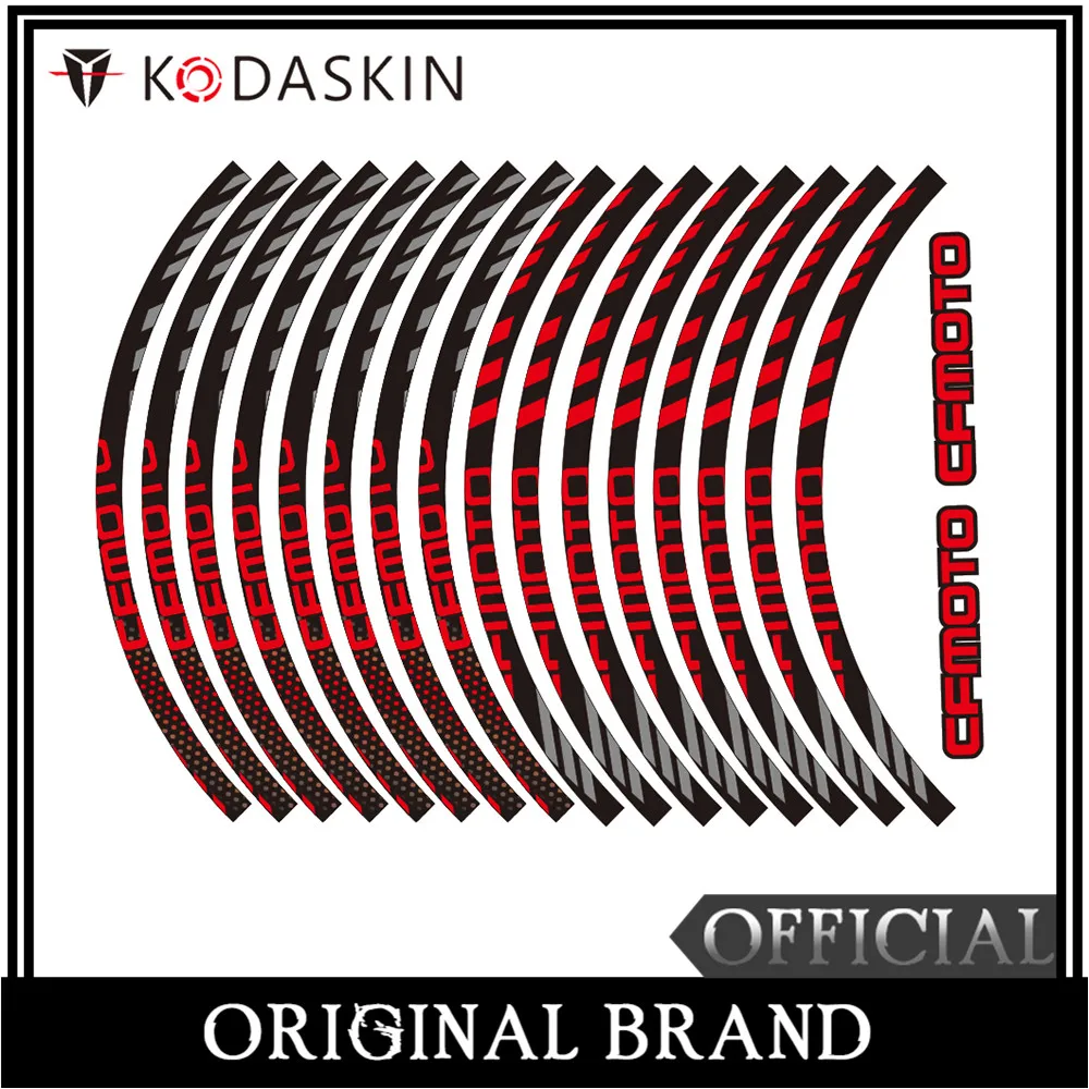 

KODASKIN Motorcycle 2D Wheel Decals Rim Stickers Set for CFMOTO 150NK 400NK 650NK 250NK Red