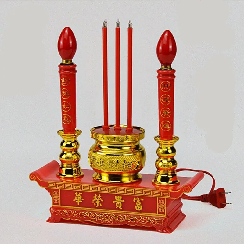 Буддийский Электрический светильник в виде свечи Avalokitesvara лампа Будды китайский юбилей Новогодняя Свадебная Свеча лампа украшение храма