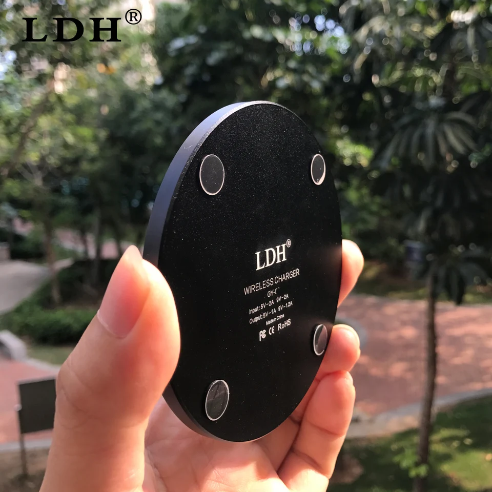 LDH Qi Беспроводное зарядное устройство 10 Вт для iPhone X 8 Samsung Note S8 Plus S7 S6 Edge телефон
