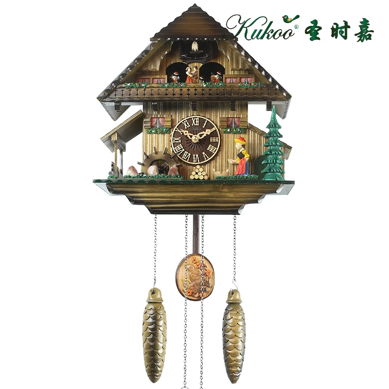 

Настенные часы Cuckoo из массива дерева, изысканный музыкальный будильник, подарок для детей