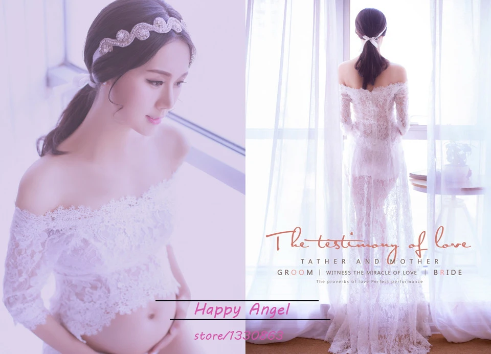 Maternity women Photography Props Very Beautiful feeling Long Lace aesthete Dress Fancy Photo Shoot See-through Romantic