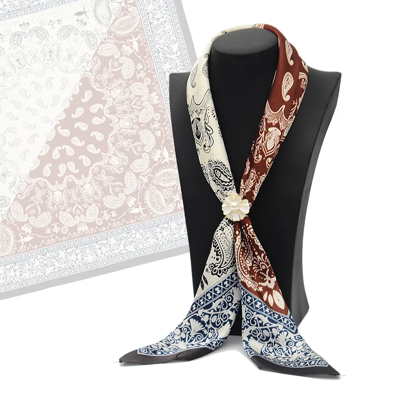 HanHe женщин Большого Атласа Площади Шелковый Чувствуя Волосы Шарф 28x28 дюймов|satin