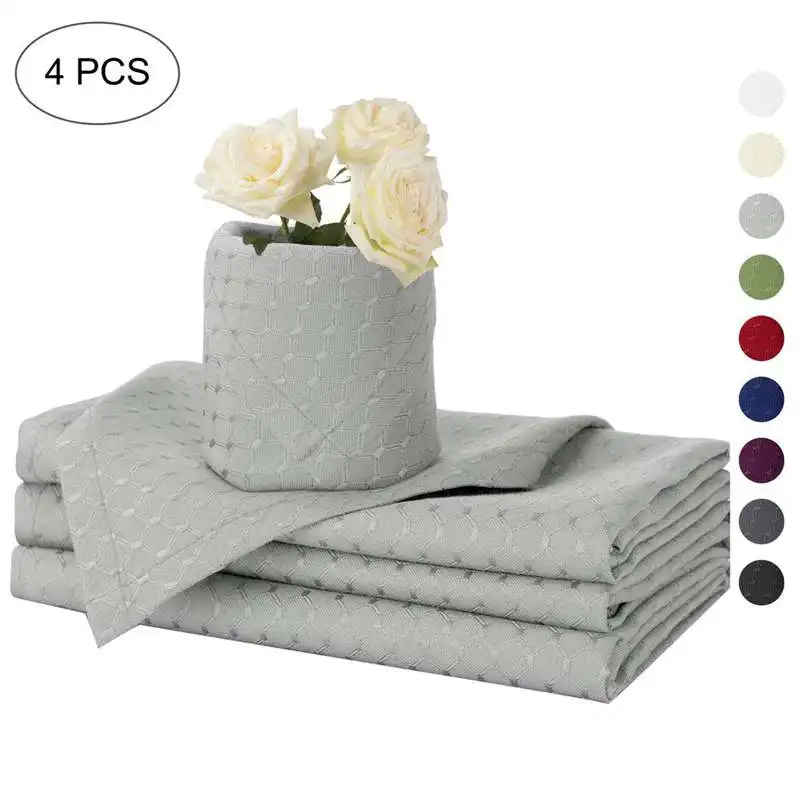 Silver Grey UFRIDAY 4-pack блюдо стол-салфетки чайное полотенце салфетка кухня домашний вафельный узор скатерть 43X43 см платок платки из ткани - Цвет: Silver Grey