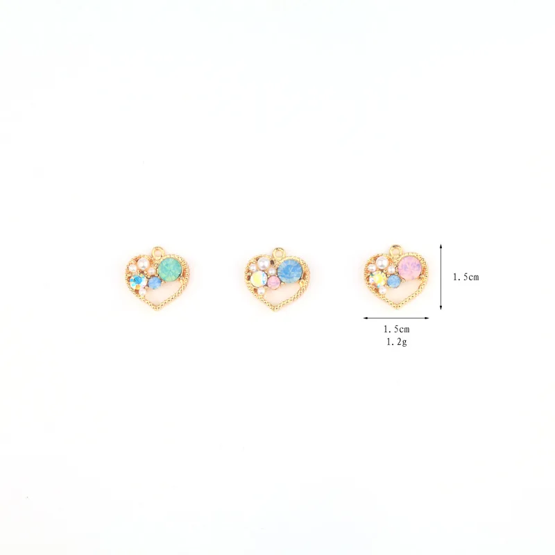 10 шт. хрустальные ювелирные кулоны сердечко изготовление золотого цвета Кулон DIY