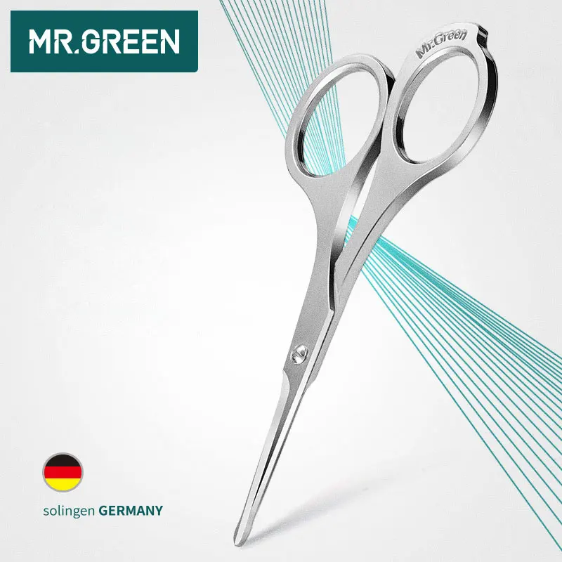 MR. GREEN косметические ножницы для бороды, ножницы из нержавеющей стали для волос в носу, инструменты для удаления волос из нержавеющей стали с круглой головкой