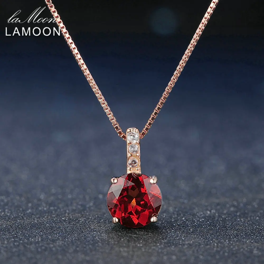 Модные ювелирные изделия LAMOON с натуральным красным гранатом 2 карата|jewelry sets|set