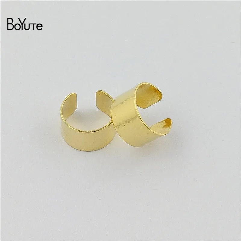 Raw Brass BoYuTe(10 шт./лот) Простые металлические латунные серьги-манжеты из нержавеющей стали, ювелирные изделия, регулируемые серьги-манжеты - Окраска металла: Raw Brass